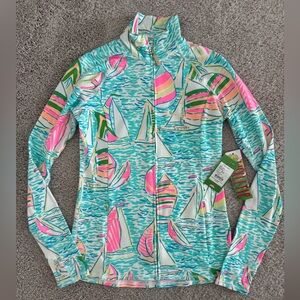 Lilly Pulitzer Aqua and Pink Patterned Top
